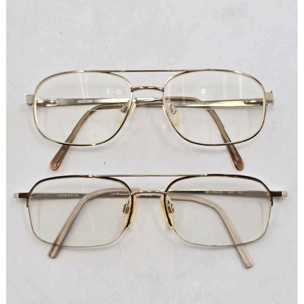 2 Lot Aristar AR6779 535 55-17-140 Metal Eyeglasses & Stetson 223 - Same Size